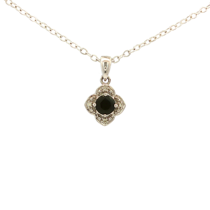 Sapphire and Diamond Pendant Set in White Gold