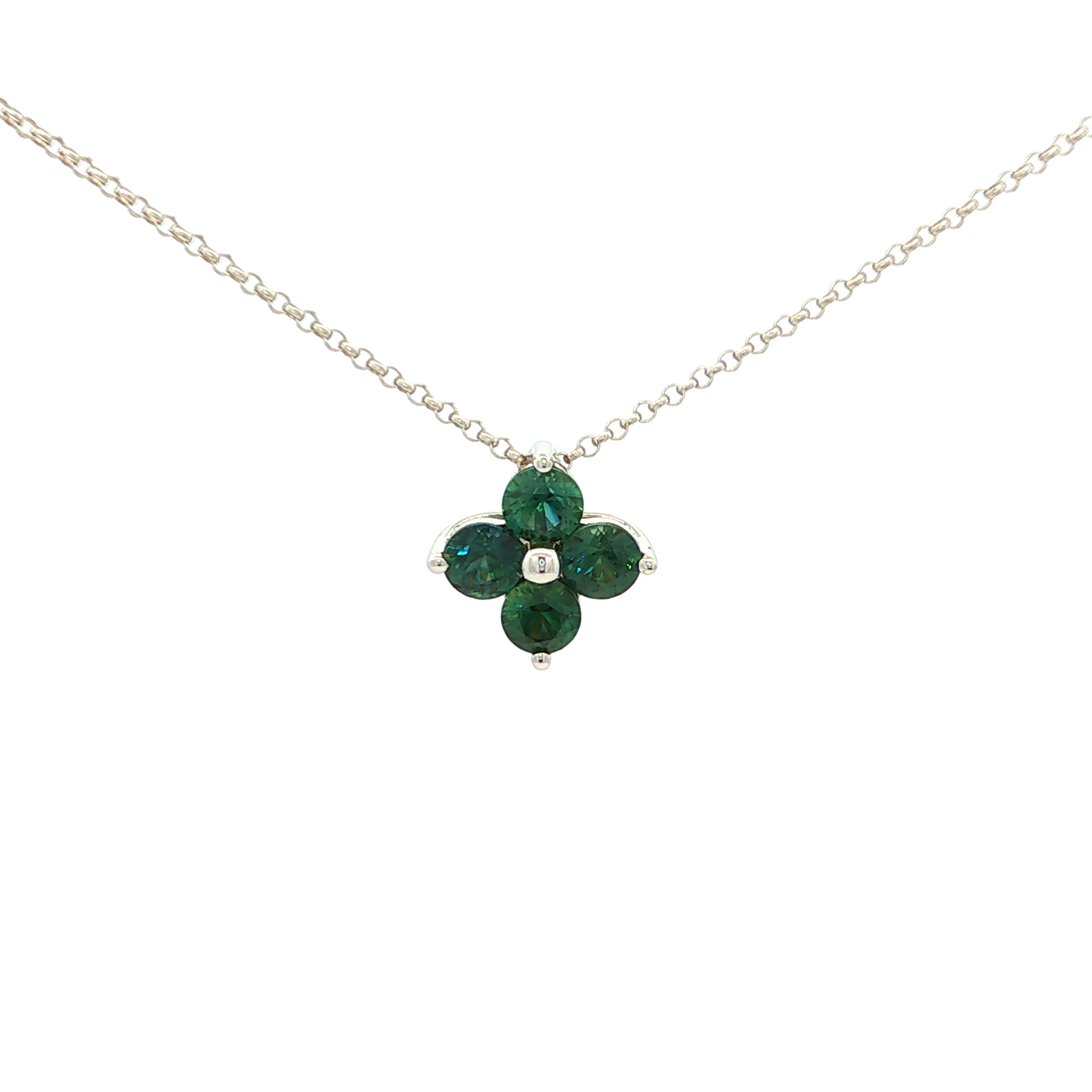 Rianna Natural Australian Sapphires Necklace in White Gold