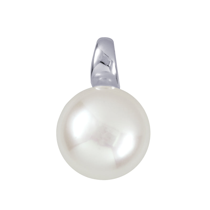 Sterling Silver 12mm Freshwater Cultured Button Pearl Pendant