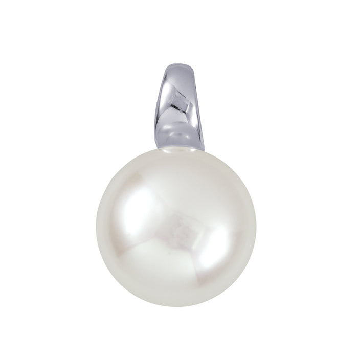 Sterling Silver 12mm Freshwater Cultured Button Pearl Pendant
