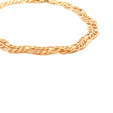 Solid Figaro 1+3 Diamond Cut Chain Necklace