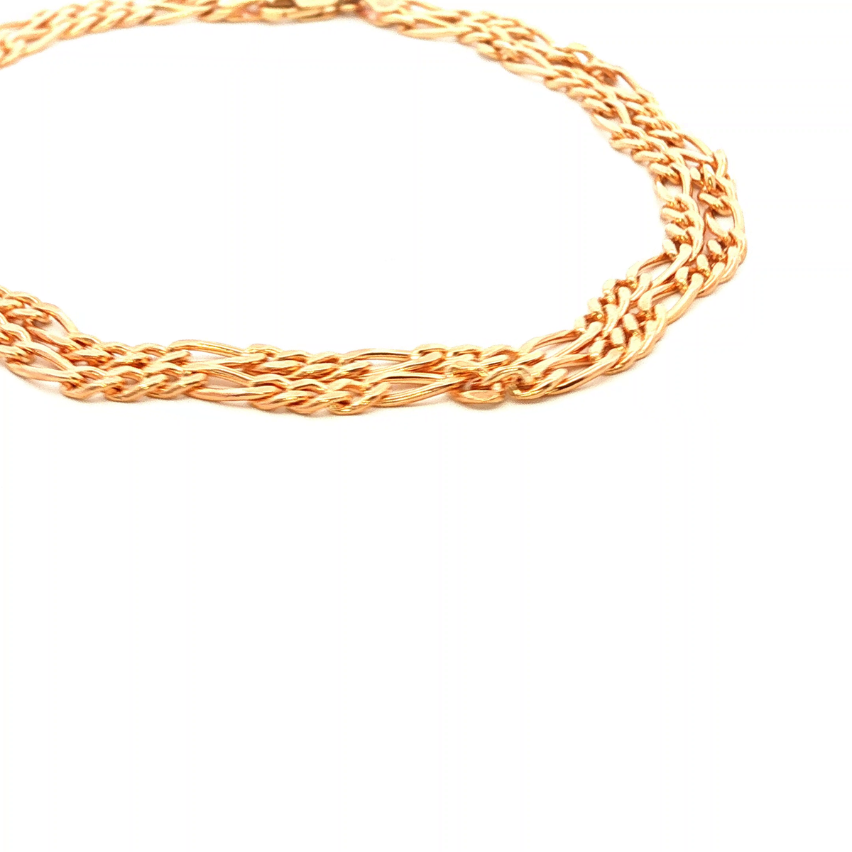 Solid Figaro 1+3 Diamond Cut Chain Necklace