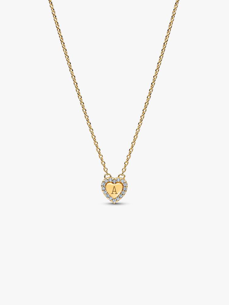 Pandora Engravable Heart Halo Collier Necklace