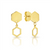 9ct Yellow Gold Hexagon Stud Earrings