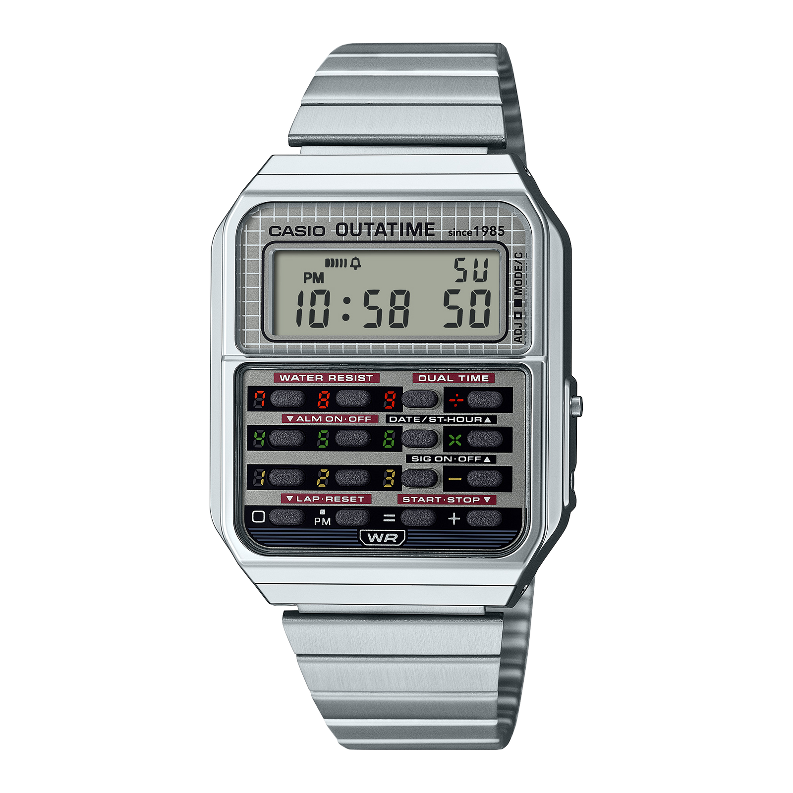 Casio Vintage Back to the Future Stainless Steel Watch