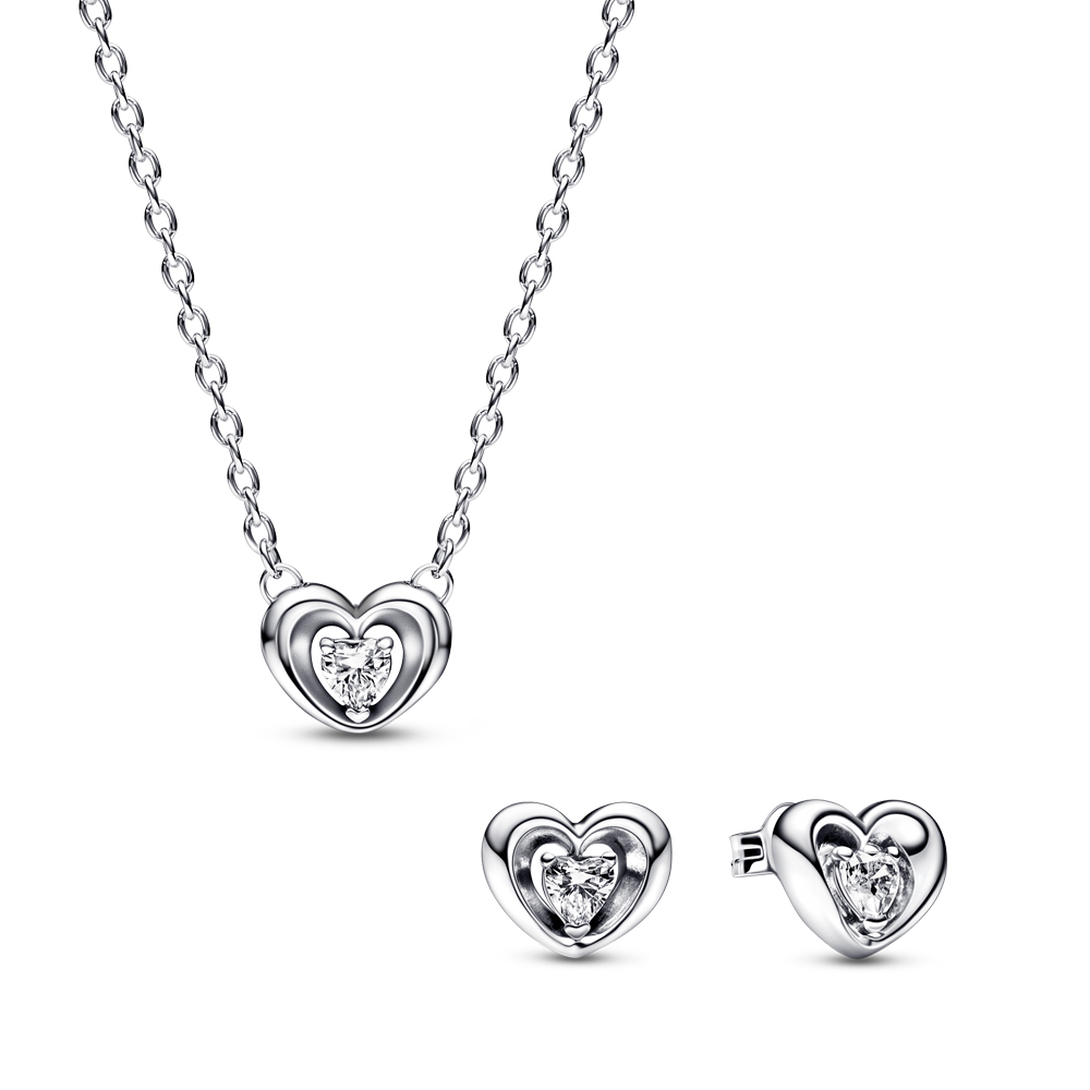 Moments Heart Necklace and Earring Gift Set