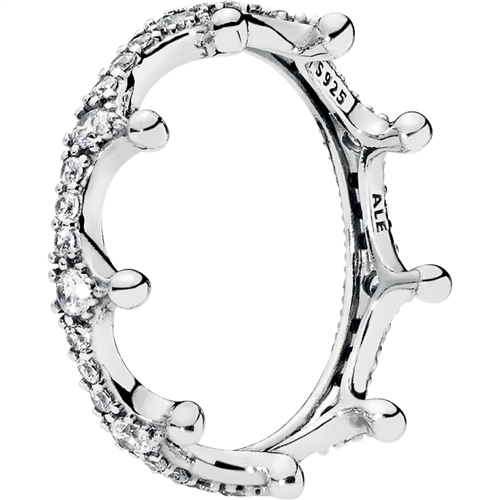 Pandora Enchanted Crown Silver Ring w CZ