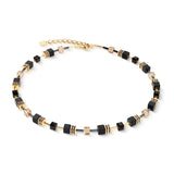 GeoCube Natural Onyx & Gold Necklace