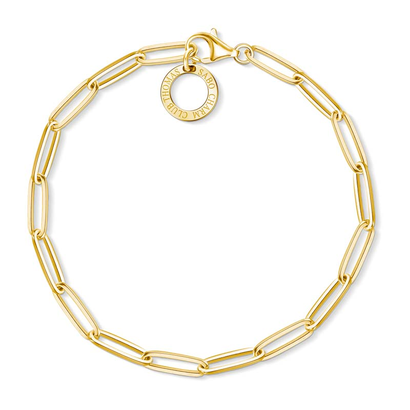 Thomas Sabo Charm Club Gold Plated Long Link Bracelet 18.5cm