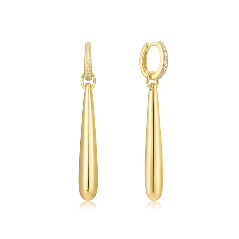 Ania Haie Gold Long Water Droplet Drop Earrings