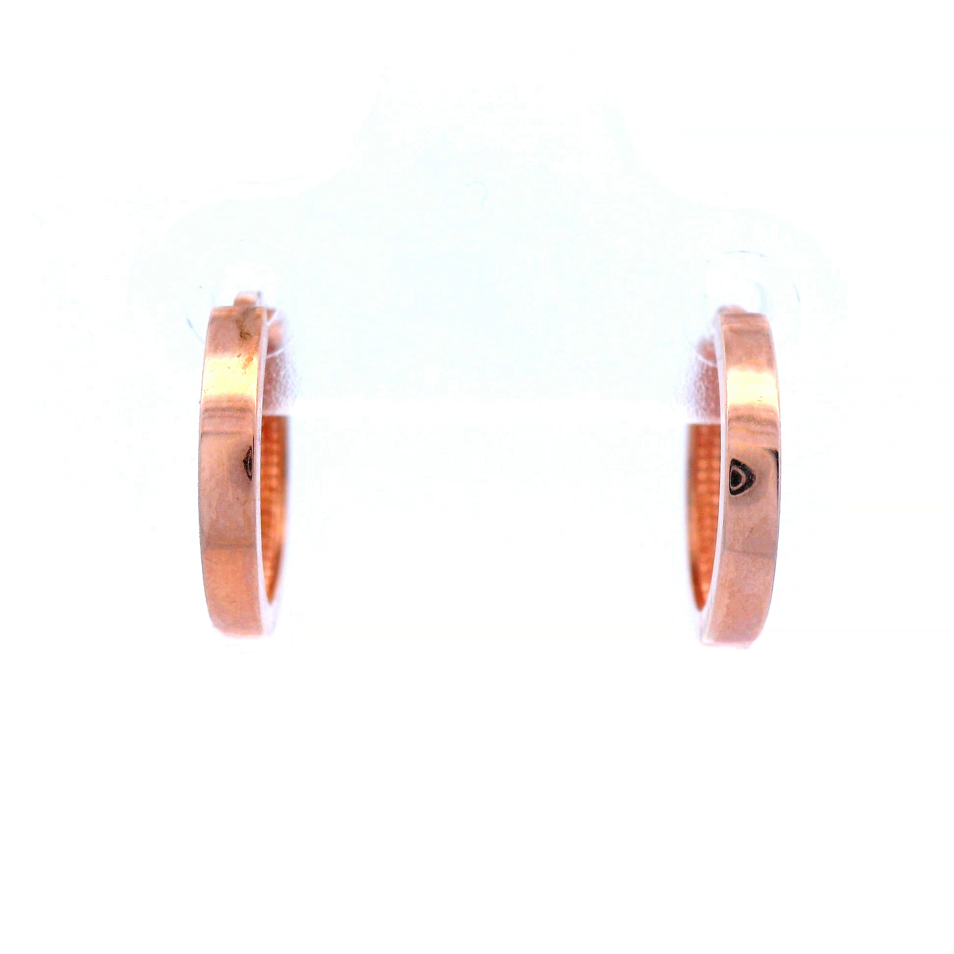 9 Carat Rose Gold Square Tube 10mm Huggie Earring