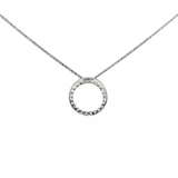 Claw Set Circle Pendant in White Gold