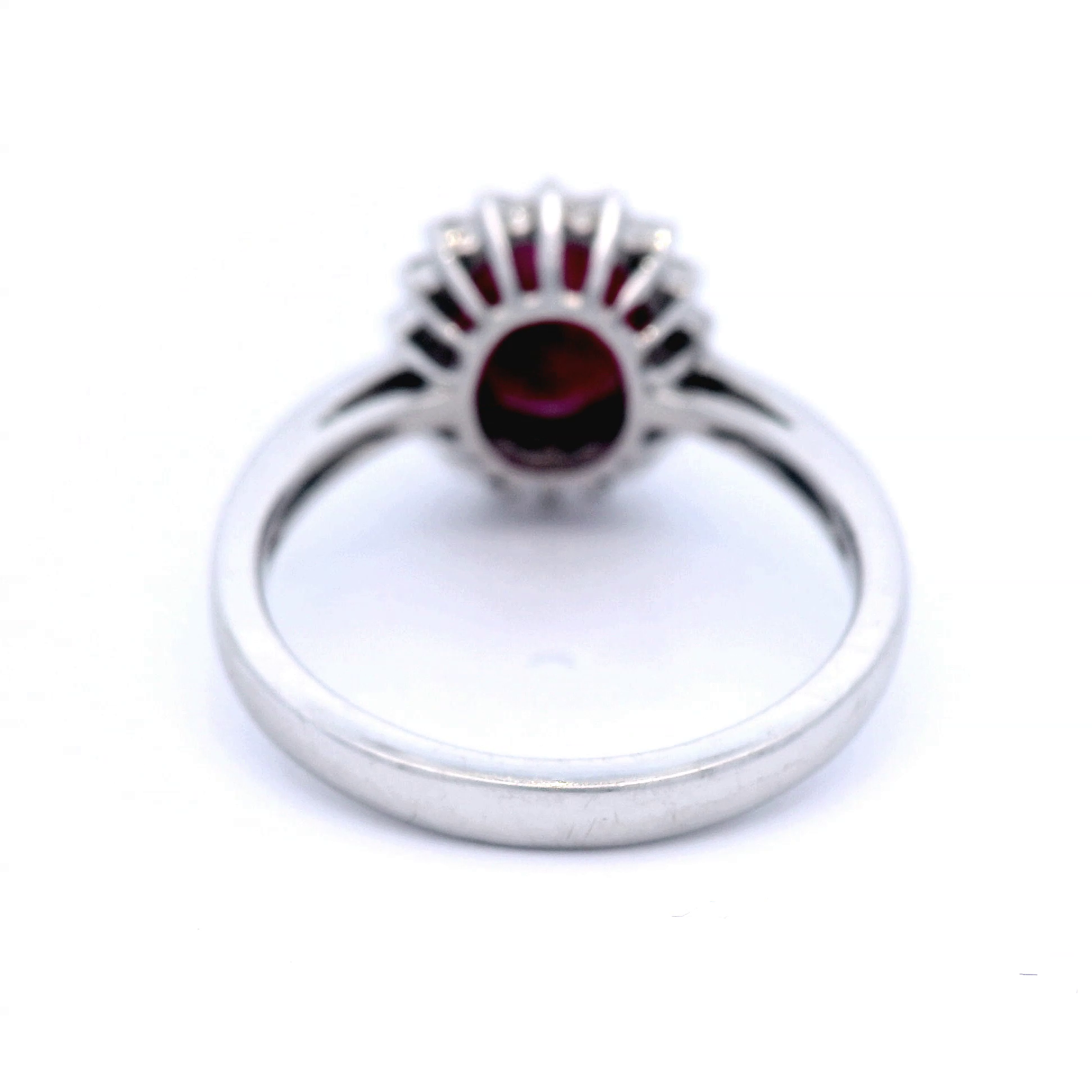 Natural Ruby and Diamond Set in White Gold Dress Ring