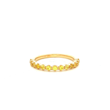 Straight Claw Set Yellow Sapphire Dress Ring in Yellow Gold