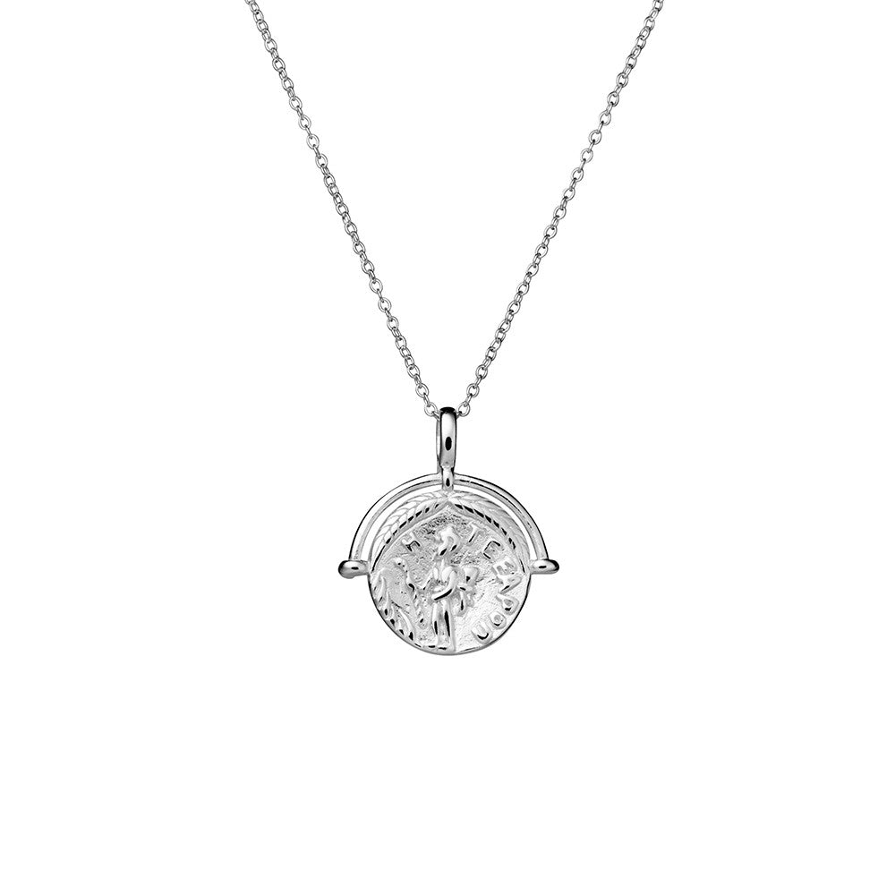 Sterling Silver Necklace with Medallion Pendant