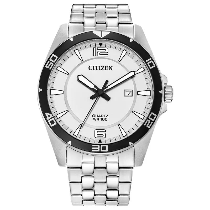 Citizen BI5051-51A Men&#39;s Stainless Steel White Dial Watch