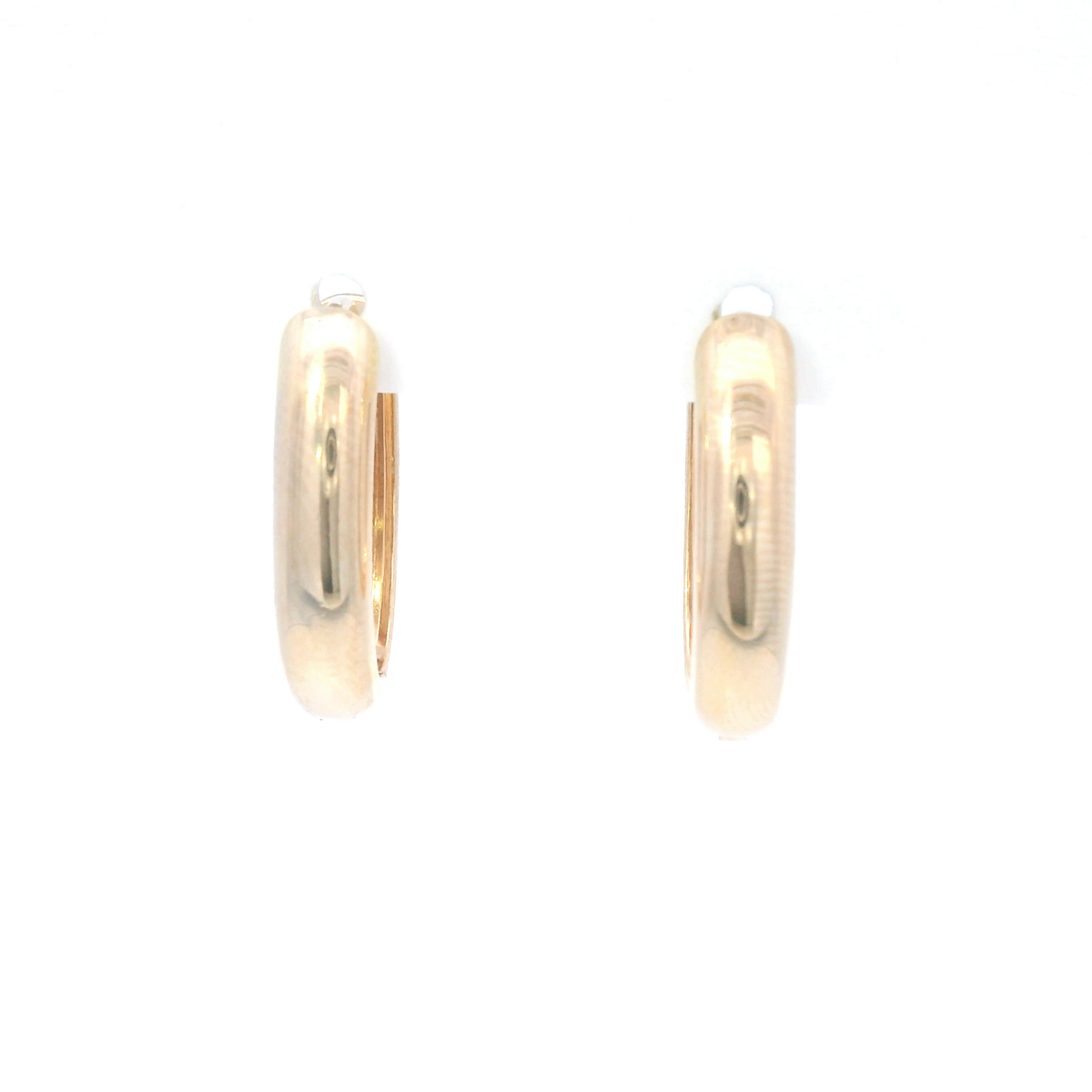 18ct YG Plated Alloy Oval Huggie Earrings