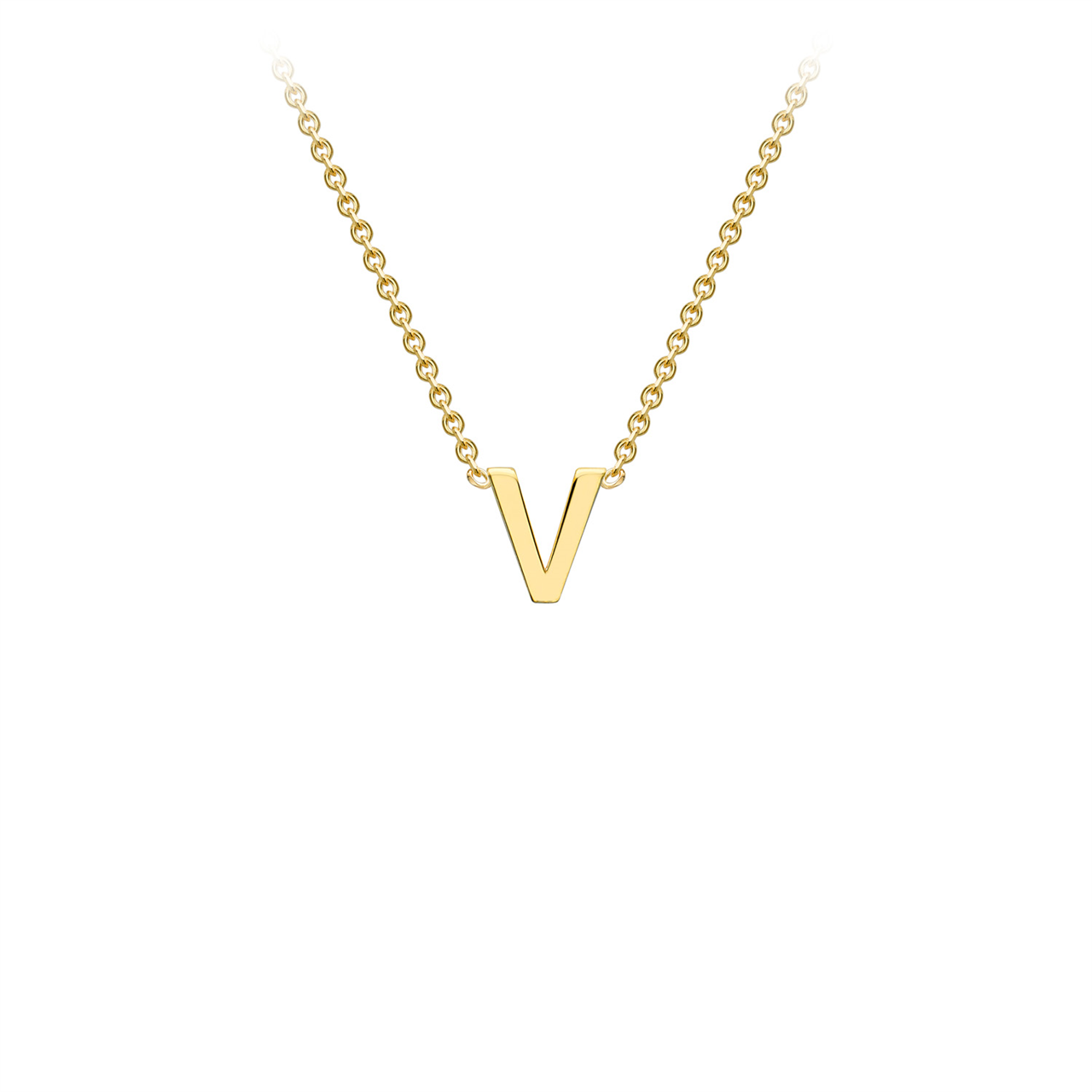 9ct Yellow Gold Petite Initial Necklace - D