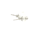 White Gold Rhodium Plated Round Ball Stud Earrings 3mm