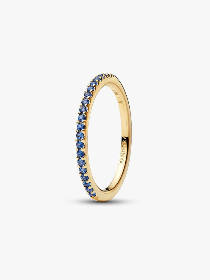 Sterling silver ring with aquarius blue crystal