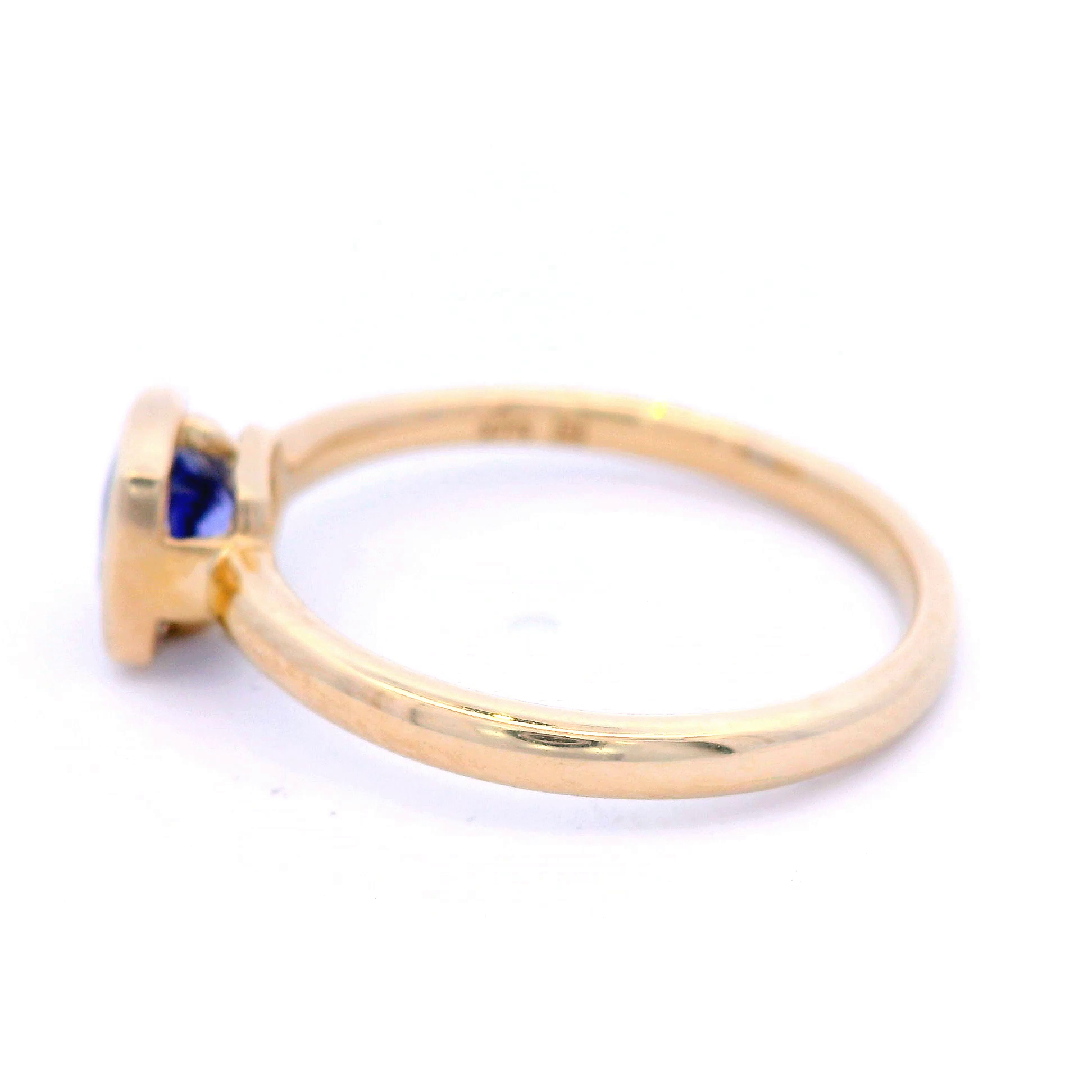 Tanzanite Cusion Coloured Stone Ring in 9ct Yellow Gold