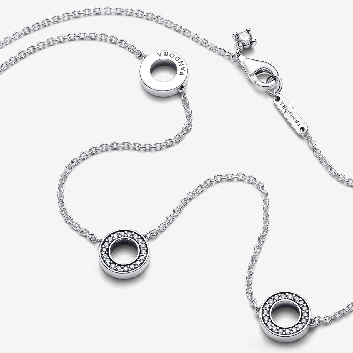 Pavé Circles Chain Necklace