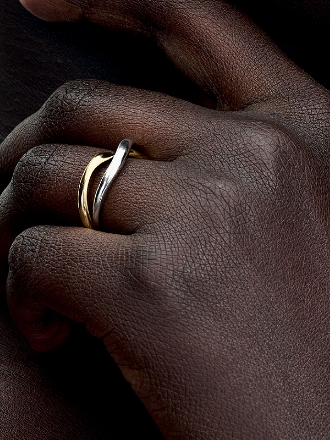 Pandora Two-tone Entwined Bands Ring