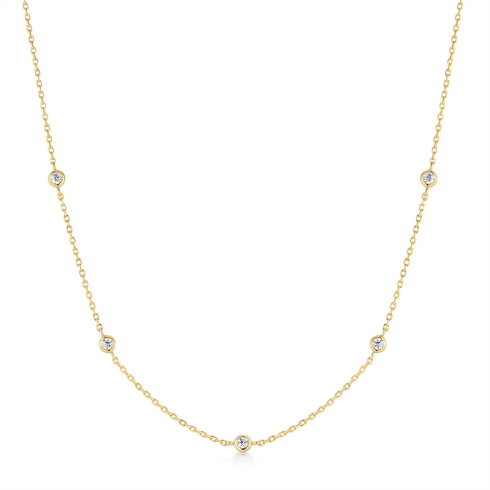 Ania Haie Gold Classic Bezel-Set Station Necklace