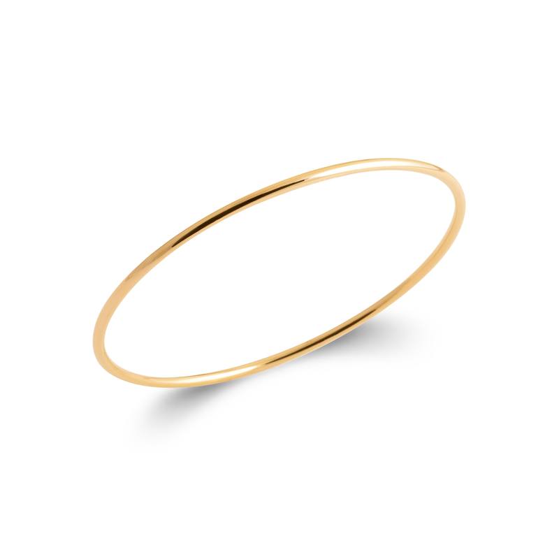 18CT YG Plated Alloy Narrow Plain Solid Bangle 54mm