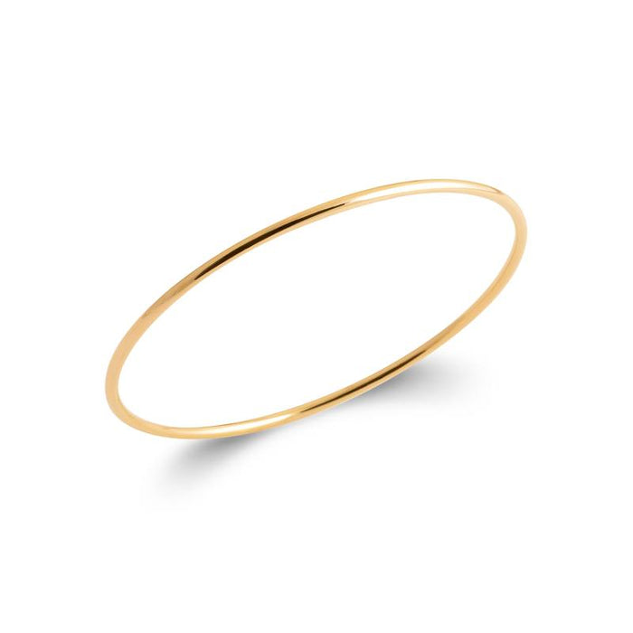 18CT YG Plated Alloy Narrow Plain Solid Bangle 54mm