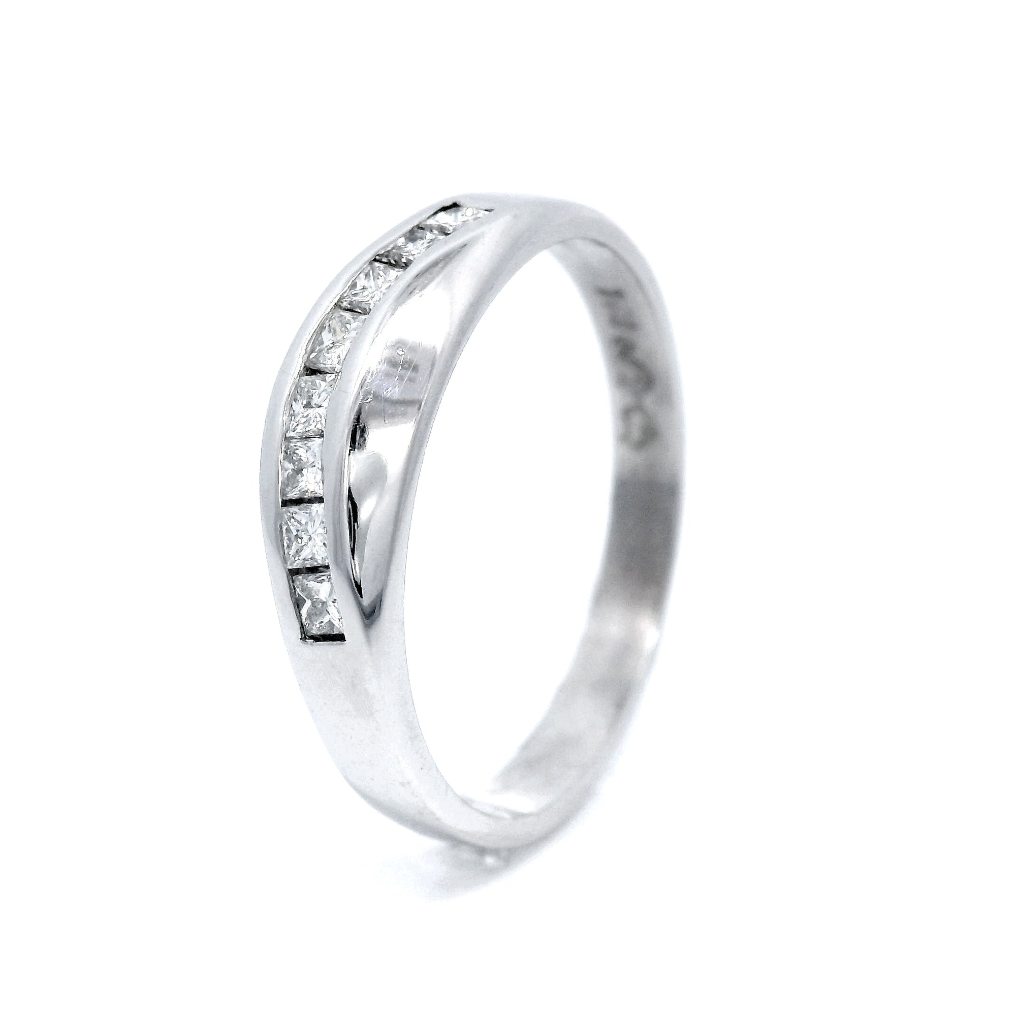 Princess Cut Diamond Set Ring in White Gold