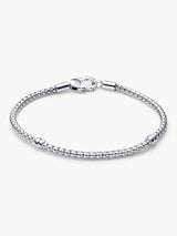 Studded chain sterling silver bracelet