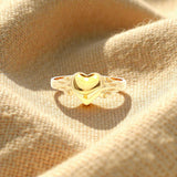 Single Heart Signet Ring with Filagree Sides