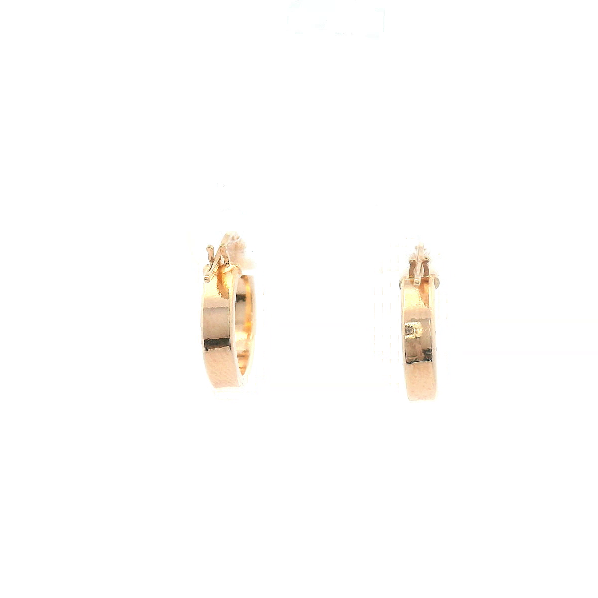 Plain High Polished Square Edge Hoop Earring