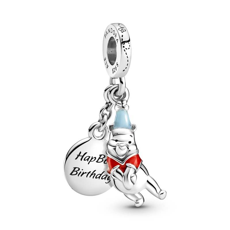 Pandora Disney Winnie the Pooh sterling silver dangle with red and blue enamel