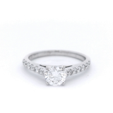 Round Brilliant Cut Diamond Ring Set in White Gold