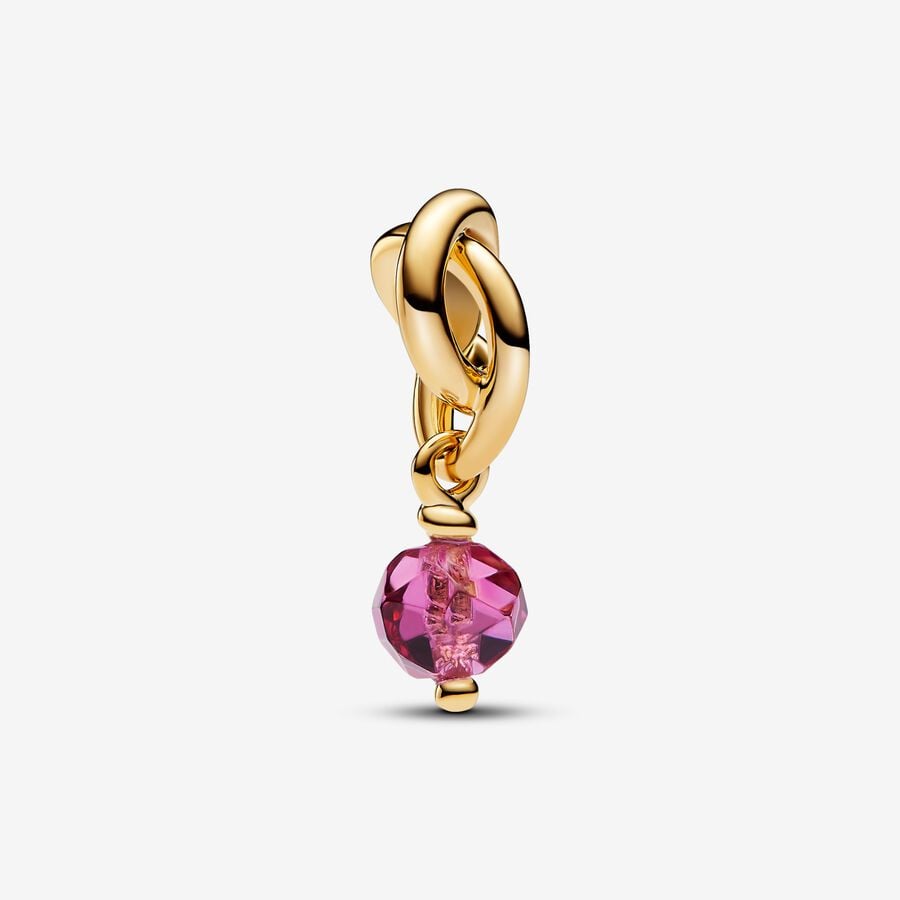 October Faceted Birthstone Eternity Circle Dangle Charm