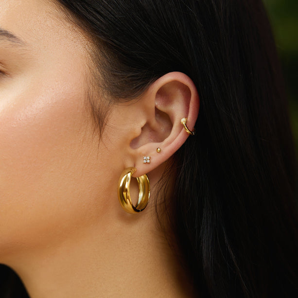 Ania Haie Gold Chubby Large Huggie Hoop Earrings