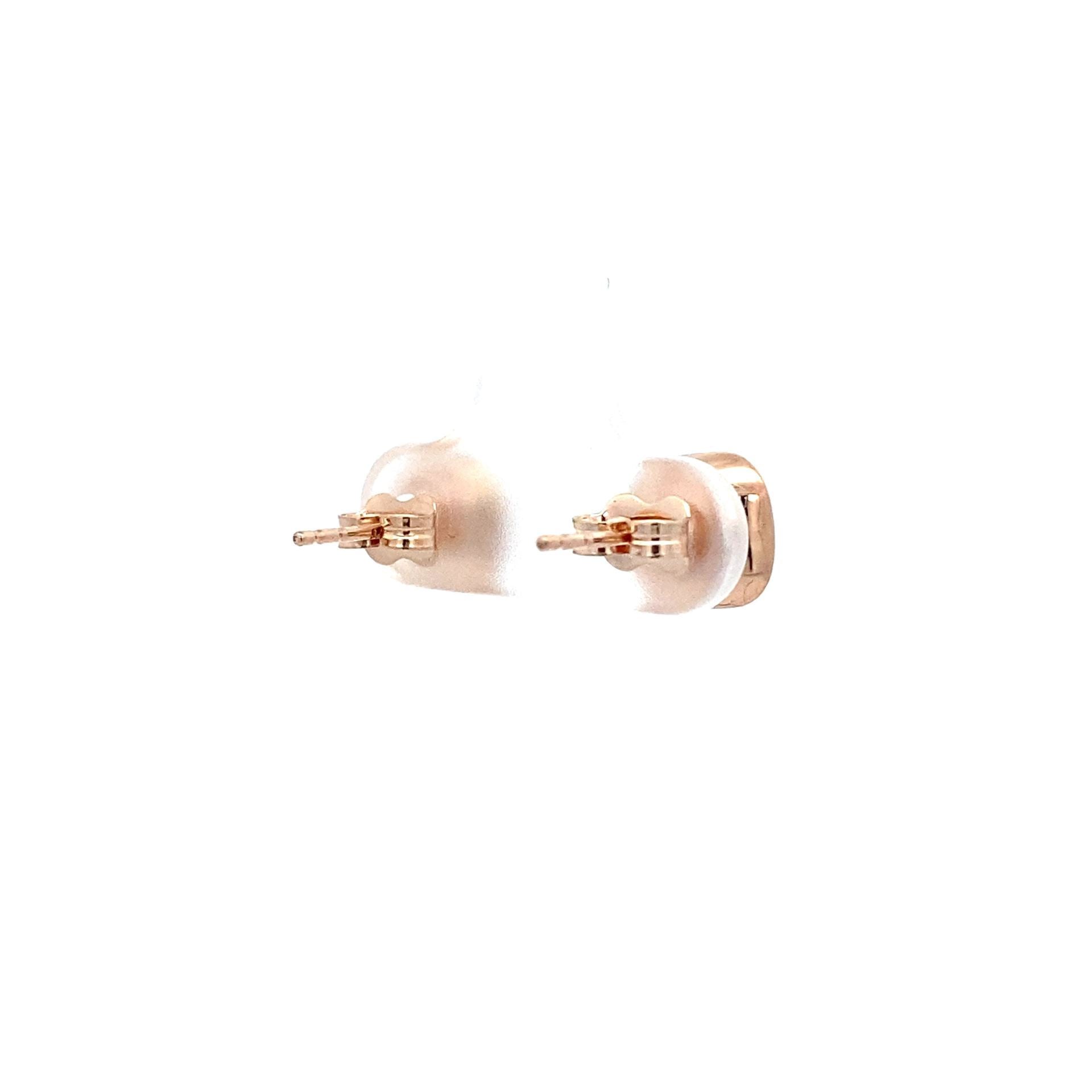 Square Brush Stud Earring in Rose Gold