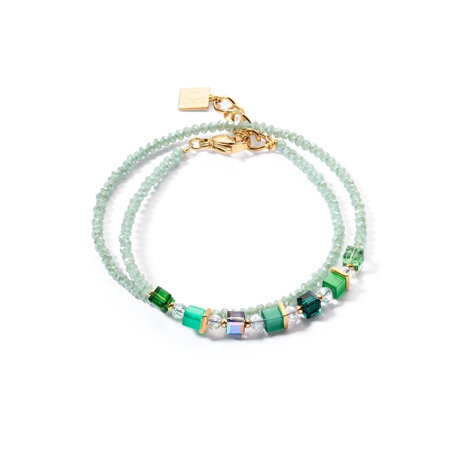 Joyful Colours Wrap Bracelet Gold Green