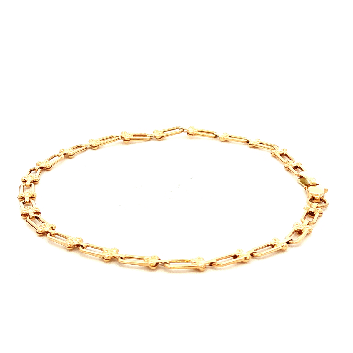 Lock Style Link Bracelet in Yellow Gold