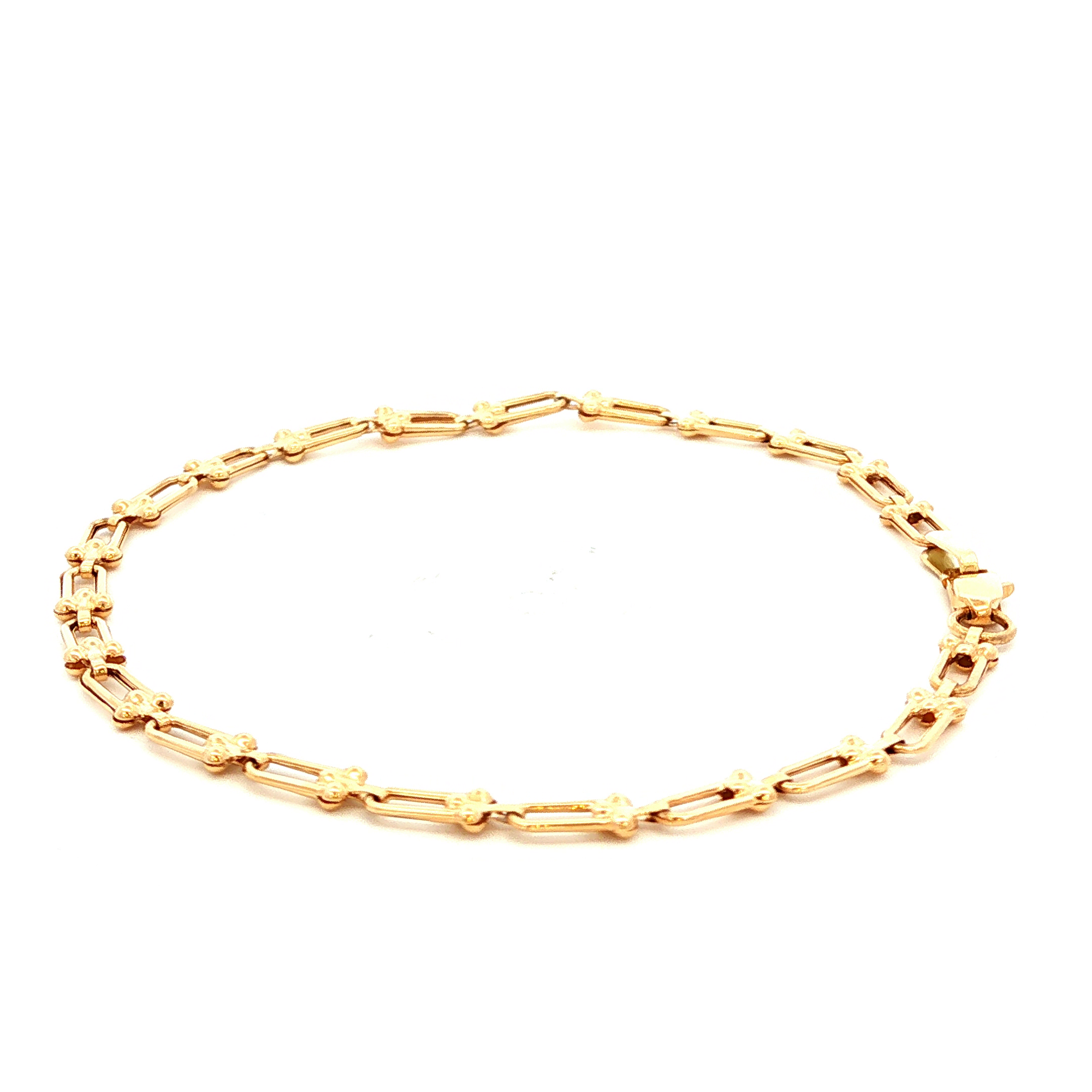 Lock Style Link Bracelet in Yellow Gold