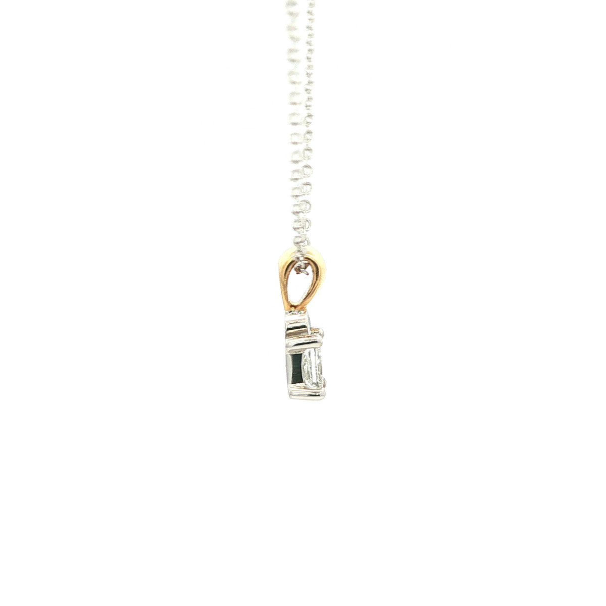 Princess Cut Diamond Pendant Necklace in Yellow Gold
