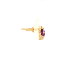 Pear Amethyst Earrings in Yellow Gold