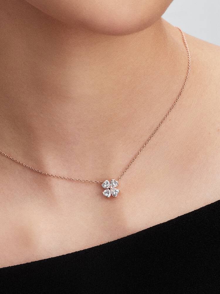 Pandora Sparkling Lucky Clover Pendant Necklace