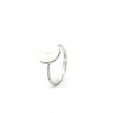 White Gold South Sea Pearl and Diamond Ring