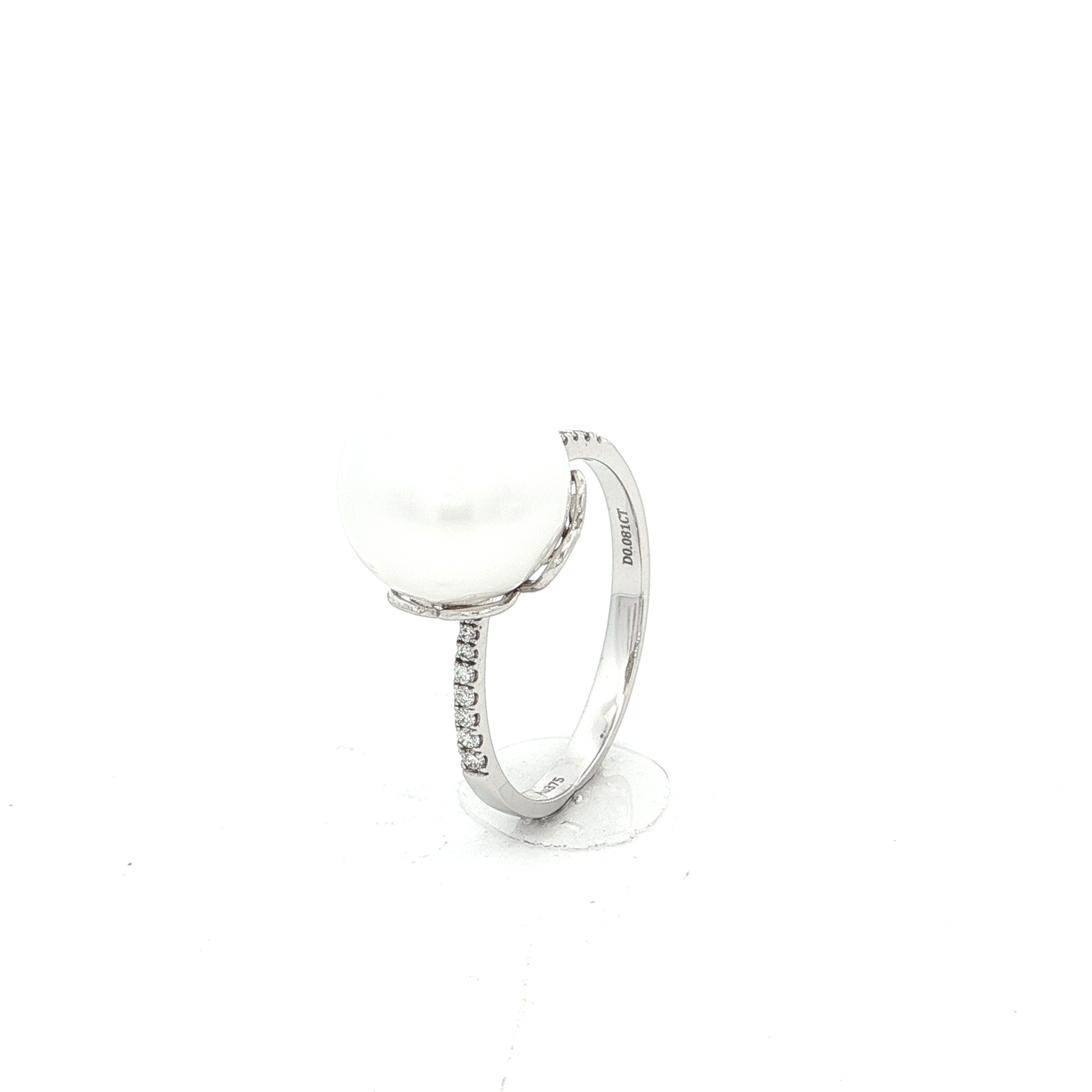 White Gold South Sea Pearl and Diamond Ring