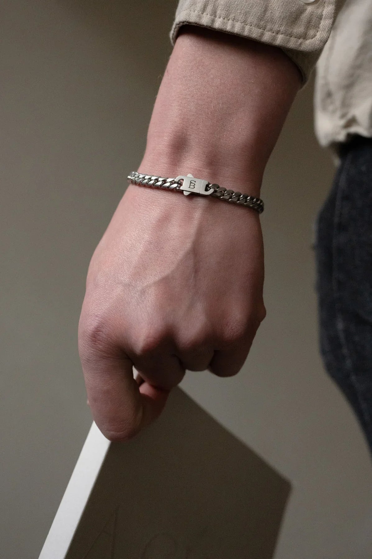 Svelte Stephen - Matte Silver- Cuban Link Stainless Steel Bracelet