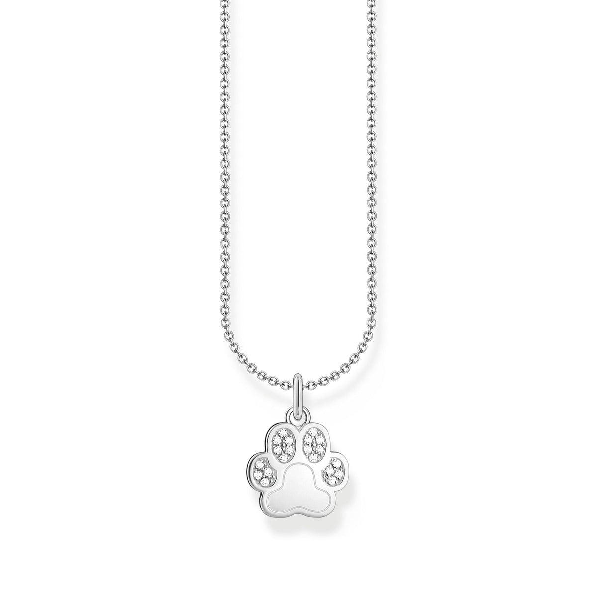 Thomas Sabo Necklace With Paw Pendant And White Zirconia