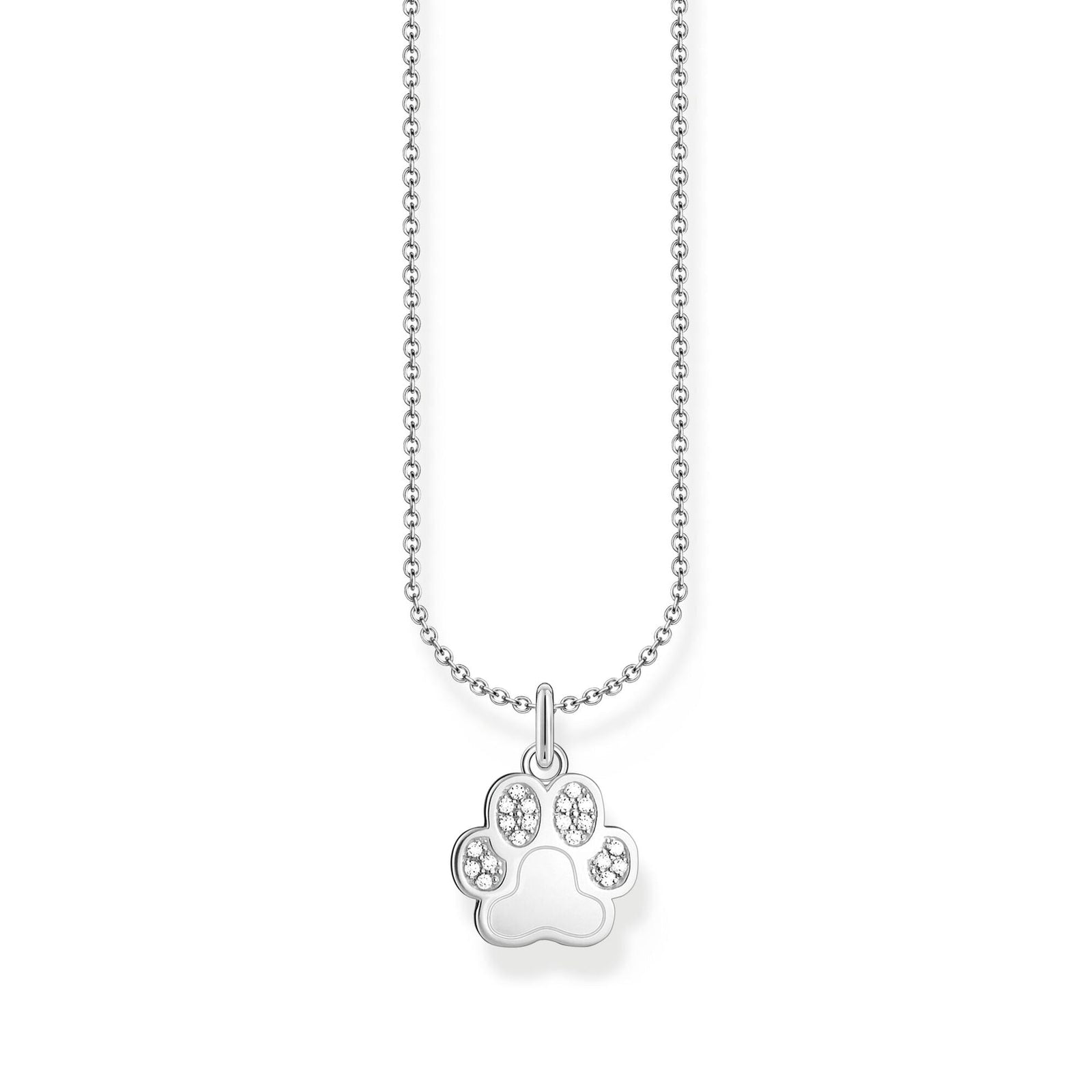 Thomas Sabo Necklace With Paw Pendant And White Zirconia